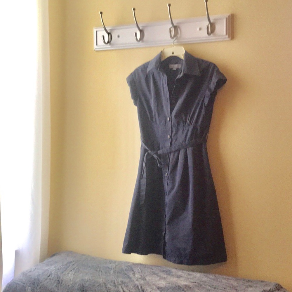 Navy shirt dress